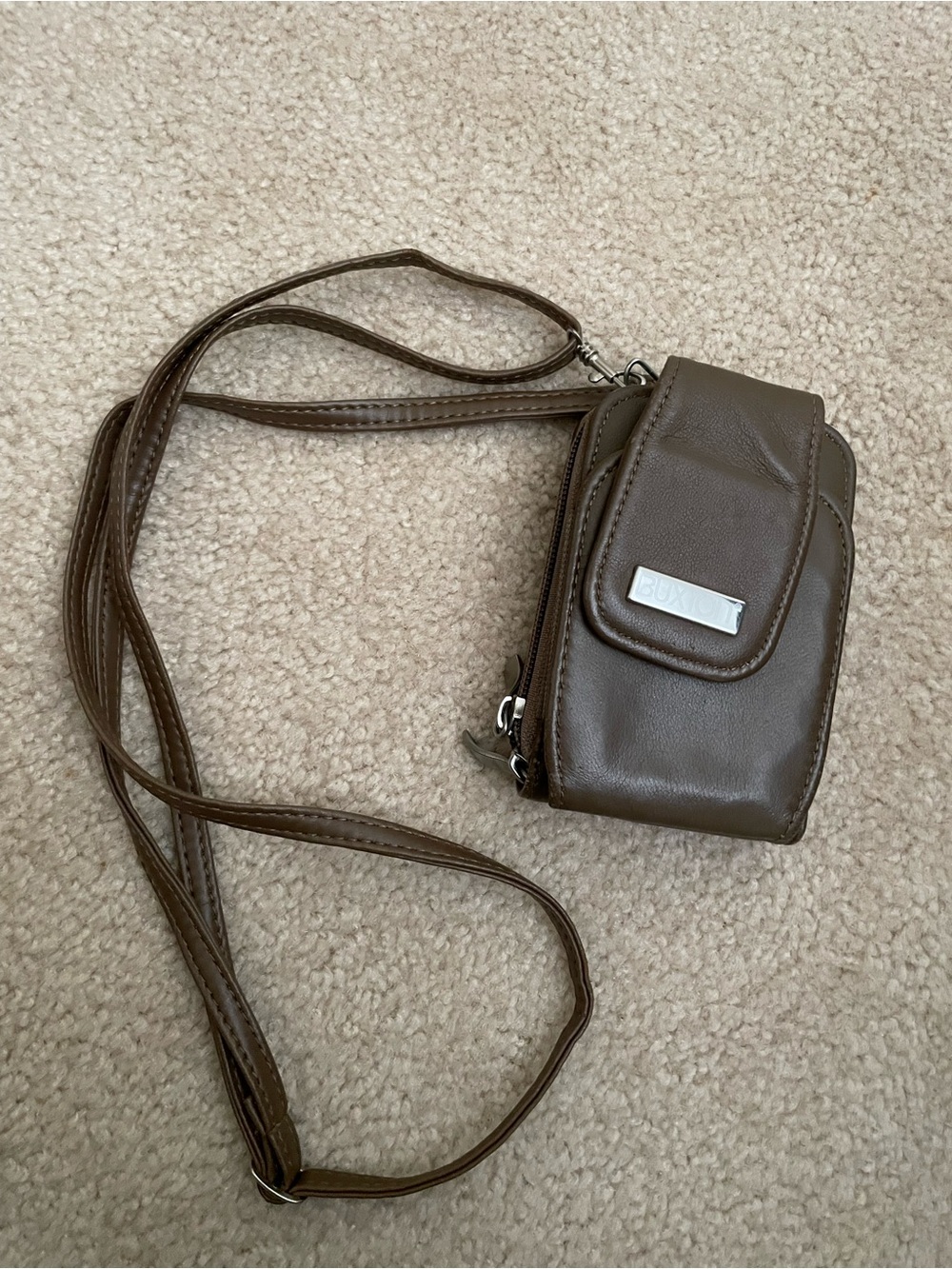Buxton Brown Faux-Leather Crossbody Belt Bag